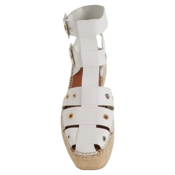 NWOT FREE PEOPLE White Gladiator Sandal Espadrille Flatform Platform 39 Size 9 - Picture 4 of 13
